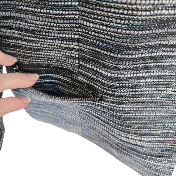 Kasper Womens S Blazer Black Grey Shimmery Metalic Tweed‎ Career Office Holiday - Picture 6 of 11